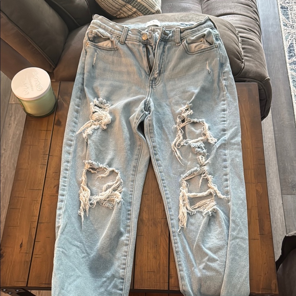 True Craft Blue Boyfriend Distressed Jeans